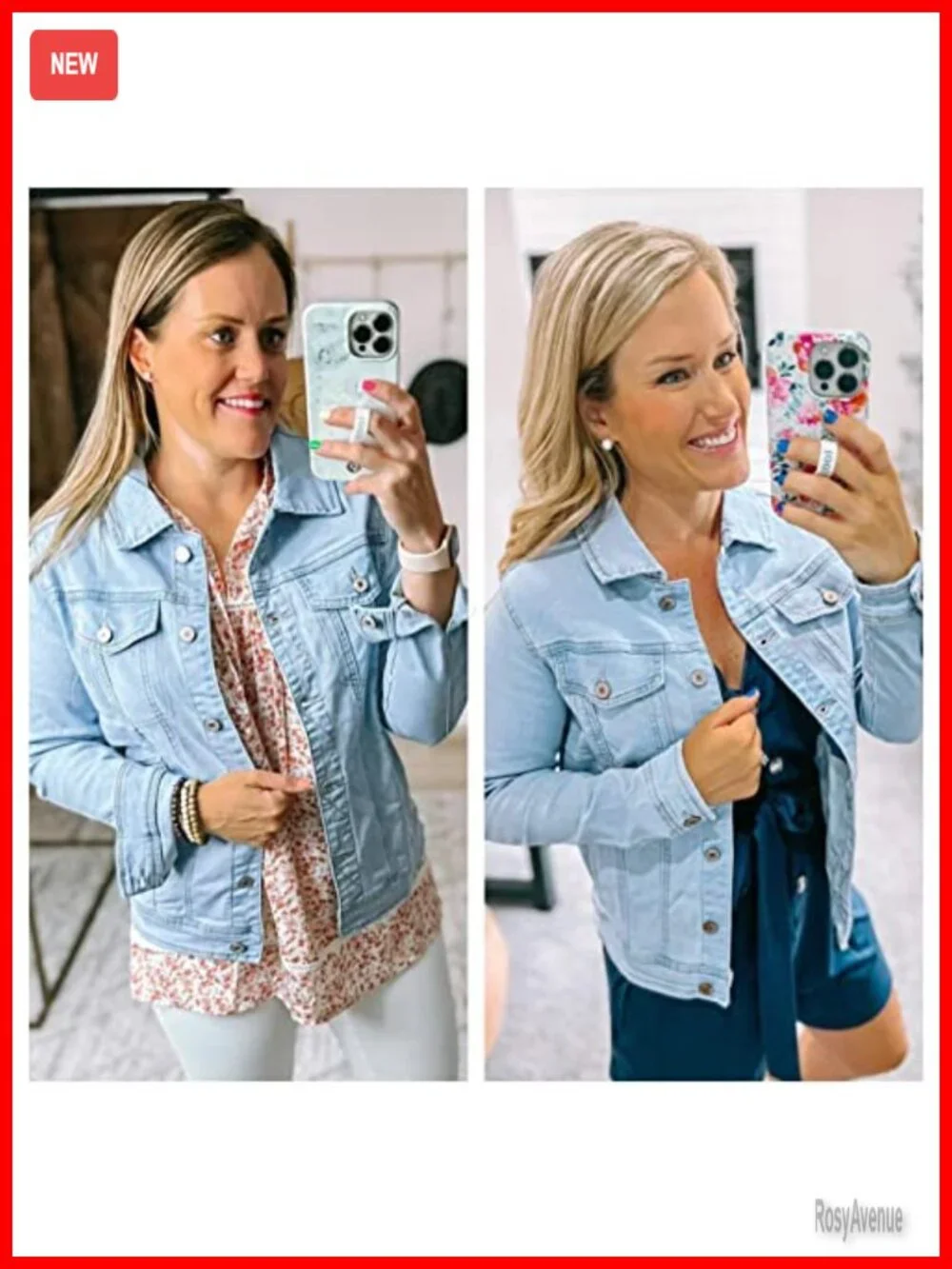 Women's Basic Button Down Long Sleeve Stretchy Jean Trucker Denim Jacket